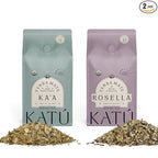 Katú Ka’a + Rosella Yerba Mate Tea – Variety 2-Pack (1 x Ka’a + 1 x Rosella, 500g Each) – Organic Loose-Leaf Blend with Hibiscus, Peppermint & Stevia – 1kg Total