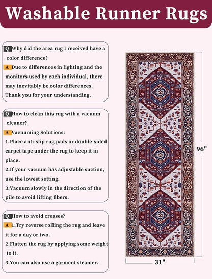 SERISSA 2'6"x8' Washable Non Slip Boho Runner Rug - Image 6