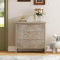 31.5" Carved 3-Drawer Cabinet by YHAOWORKS