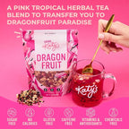 Katy’s Dragonfruit Loose Leaf Tea | Hydrating & Fruity Herbal Tea | Hibiscus, Dragonfruit & Pineapple | Caffeine-Free Fruit Tea | 30+ Cups | Hot or Iced | Antioxidant-Rich | Woman-Owned | 3oz Pouch