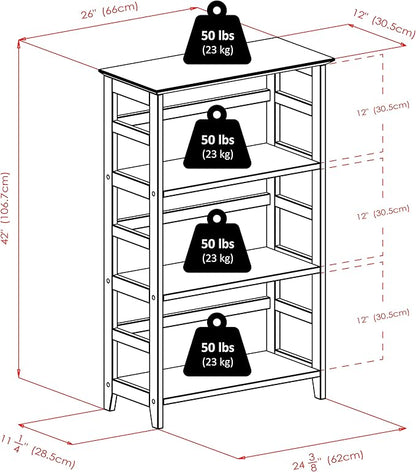 Winsome Studio 3-Tier Bookshelf, Classic Display Bookcase, Functional & Stylish - Image 3