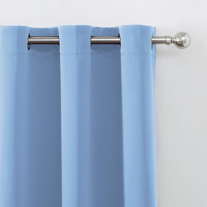 Blackout Curtains 52 x 45 inch/Sky Blue Curtains Set of 2 Panels/Thermal - Image 7