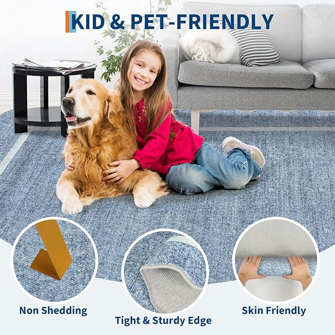 GarveeHome Scalloped Washable Rug 4x6, Non-Slip Entryway Rug, Bordered - Image 6