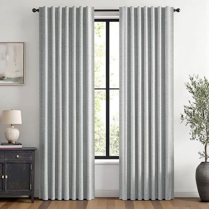 MIULEE 100% Blackout Linen Curtains by MIULEE