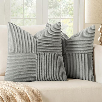 MIULEE Silver Grey Decorative Euro Sham Pillow Covers 24x24 Inch by MIULEE