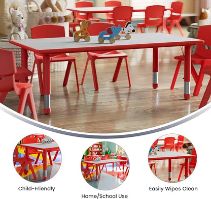 Flash Furniture Wren 23.625''W x 47.25''L Rectangular Red Plastic Height - Image 6