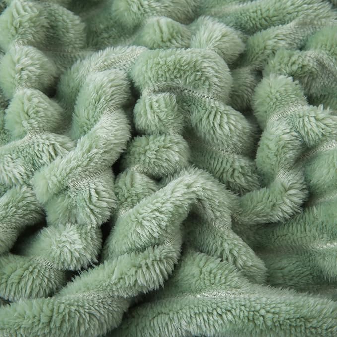 Sage Green Fleece Throw Blanket 50”×60” - Image 6