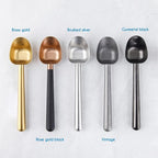 Easyworkz Stainless Steel Long Hollow Handle Coffee Scoop,7g Measuring Spoon for Ground Coffee and Loose Leaf Tea, Gunmetal Black