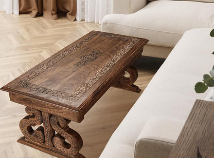 Lightnpro Handcrafted Mango Wood Rectangular Coffee Table - Image 8