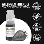 Bakell - Black Tinker Dust (4g, 1x Mini Spray Pump) Edible Glitter for Food, Desserts, and Beverages!