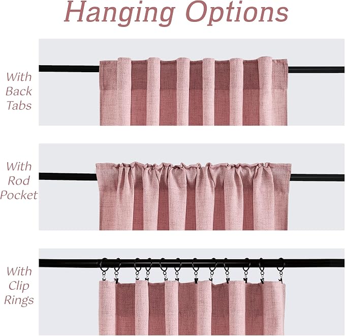 RYB HOME Linen Semi Sheer Curtains - Image 5