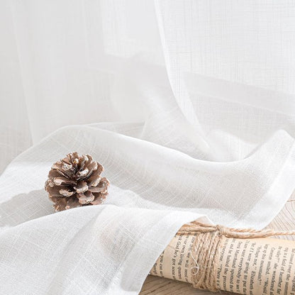 BGment White Semi Sheer Linen Curtains 63 Inch Length - Image 8