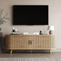 55 inch TV Stand with Power Outlet, Fluted Entertainment Center by Unknown