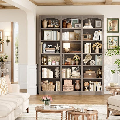 FACBOTALL 71" Triple Wide Bookshelf, 6 Tier Tall Bookshelf, Large Bookcase - Image 2