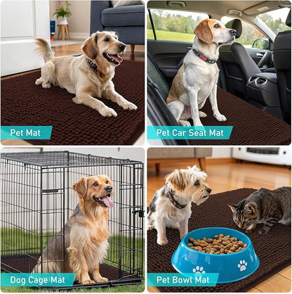 OLANLY Dog Door Mat for Muddy Paws 70x24, Super Absorbent Chenille Mud Mat | - Image 7