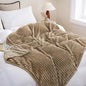 Tan Fleece Throw Blanket 90”×90” by linecooo