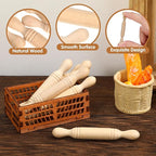 Toyvian 30 Pcs Mini Rolling Pin: Wooden Rolling Pin for Craft, Small Dough Roller, Miniature Pastry Roller Models for Kids Birthday Cake Decoratins, Dollhouse Kichen Accessories (1.97 Inch)