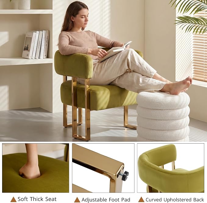 Modern Barrel Accent Chair, Living Room Side Chair - Image 3