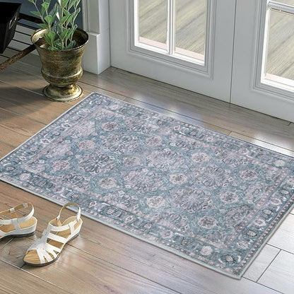 SERISSA 2x3 Washable Non Slip Floral Boho Small Area Rug - Image 7