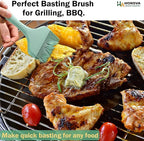 One Swipe Silicone Pastry Brush, One-Piece Design Quick Baster Brush, W/3.5" L/8.5", Heat Resistant, for Baking, Grilling, Slathering Oil, Butter, BBQ Sauce, Marinade, Dishwasher Safe, 1Pcs Mint Green