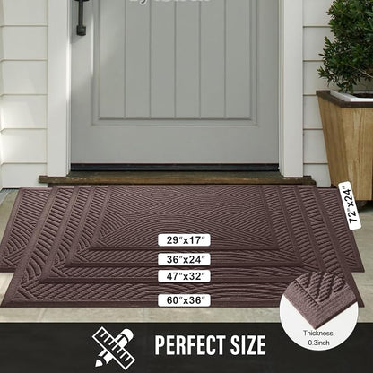 Sturdy Front Door Mat, Absorbent Muddy Dirt Resist Welcome Door Mats Outdoor - Image 6