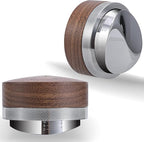58mm Espresso Distribution Tool Walnut Coffee Distributor Adjustable Depth Stainless Steel Espresso Leveler Premium Espresso Machine Accessories For Coffee Bar