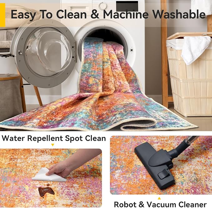 RELEANY Washable 6'x9' Abstract Area Rug - Image 6
