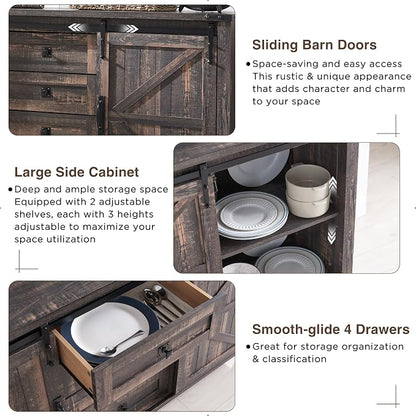 T4TREAM Farmhouse Sideboard Buffet Cabinet - Image 6