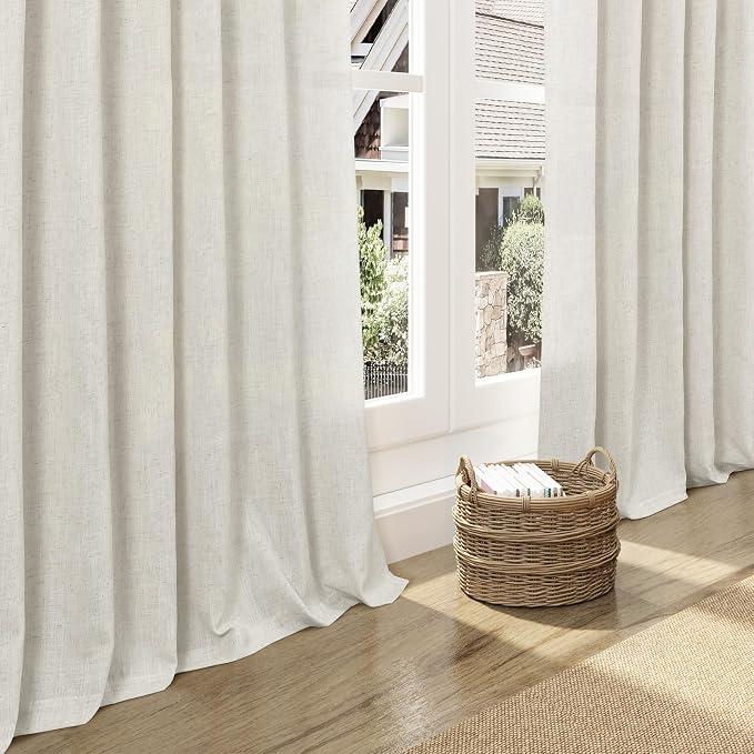 Mousse White Linen Curtains 96 Inches Long - Image 4