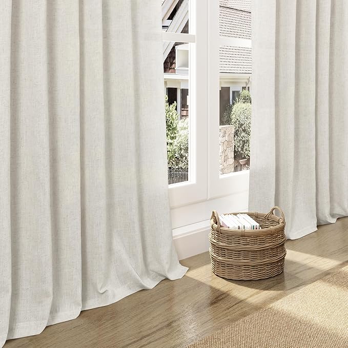 Mousse White Linen Curtains 84 Inches Long - Image 5