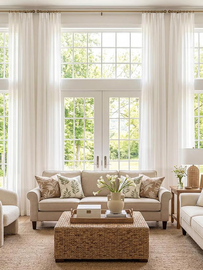 Liz Pinch Pleated Linen Curtains 92 Inches Long, Light Filtering Curtains - Image 9