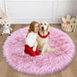 4 Ft Fluffy Round Pink Rugs for Bedroom Girls, Plush Faux Sheepskin Fur Rug for by TENNOLA