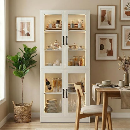 holzart Modern White 5-Tier Display Cabinet - Image 4