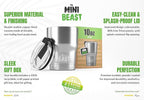 Beast 10 oz Tumbler Stainless Steel Vacuum Insulated Coffee Ice Cup Double Wall Travel Flask (Steel)