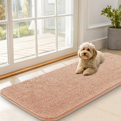 OLANLY Dog Door Mat for Muddy Paws 47x20, Super Absorbent Chenille Mud Mat | by OLANLY