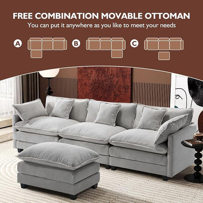 Ihanherry 111.4" L Shaped Modern Sofa Modular Sectional Cloud Couch - Image 6