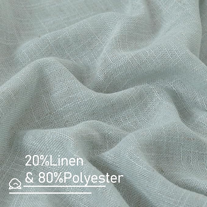 102 Inch Length Light Filtering Sheer Linen Curtains, 52 x 102 Inch | Linen - Image 2