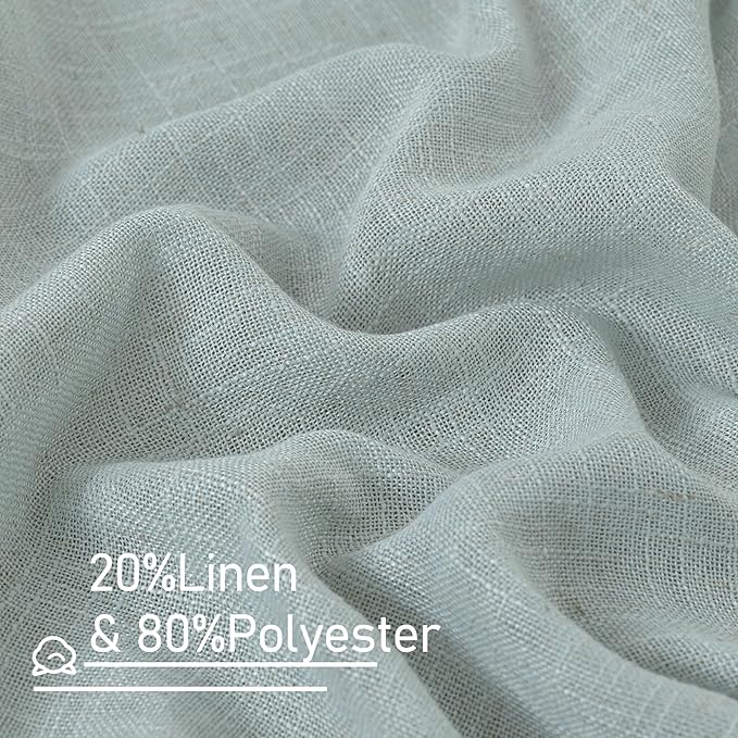 Greyish Blue Linen Sheer Curtains 84 inch - Image 3