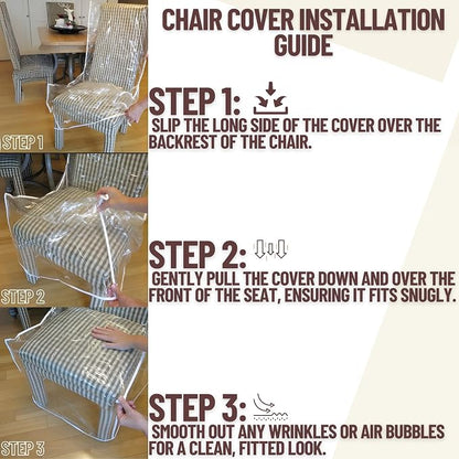 Evelots 4-Pack Clear PVC Dining Chair Covers, Spill-Resistant Protectors | - Image 6
