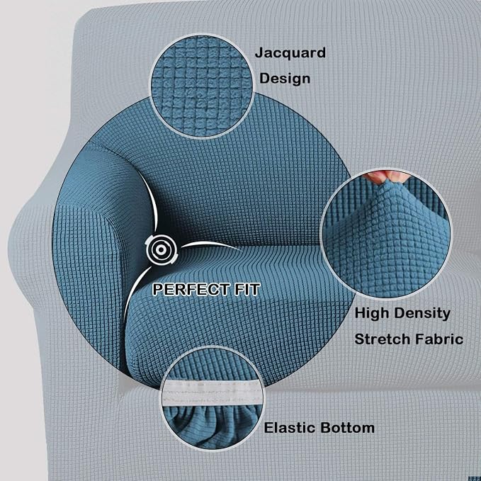 Turquoize 2 Piece Chair Covers Chair Slipcovers - Image 3