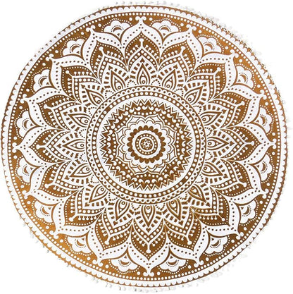 32" Brown White Floor Meditation Pillow Cushion Seating Throw Cover Hippie - Image 4