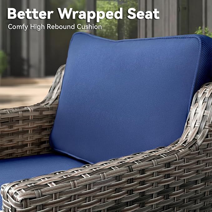 Buenhomino Outdoor Patio Furniture Set-PE Wicker Sofa Couch - Image 7