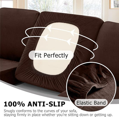 Arfntevss Sectional Couch Covers L Shape Couch Cushion Covers Slipcovers Fitted - Image 4
