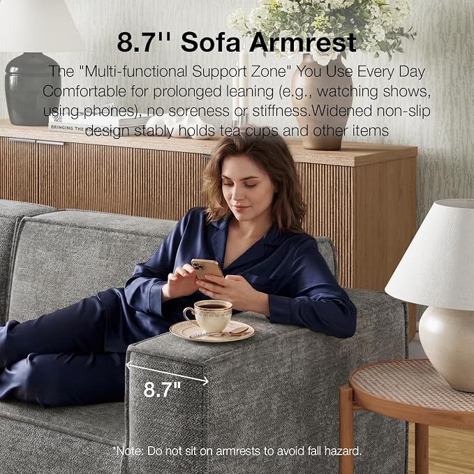 Novilla 151.2" Modular Sectional Sofa, No Assembly Cloud Sectional Couch - Image 6