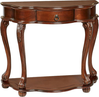 Touch of Class Eudora Natural Cherry Console Table | Half Round Wooden Vintage by TouchofClass