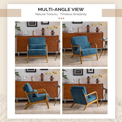 VINGLI Chenille Mid-Century Modern Accent Chair, Cute Reading Arm Chair - Image 8