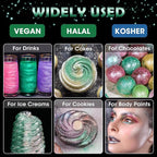 NiHome Edible Food-Grade Glitter Powder Glimmer Luster Dust Metallic Fancy Food Decorating Sprinkle Glimmery Dust for Drink Wine Beverage Cake Bakery Vegan Allergen-Free (Dark Green, 0.35oz/10g)