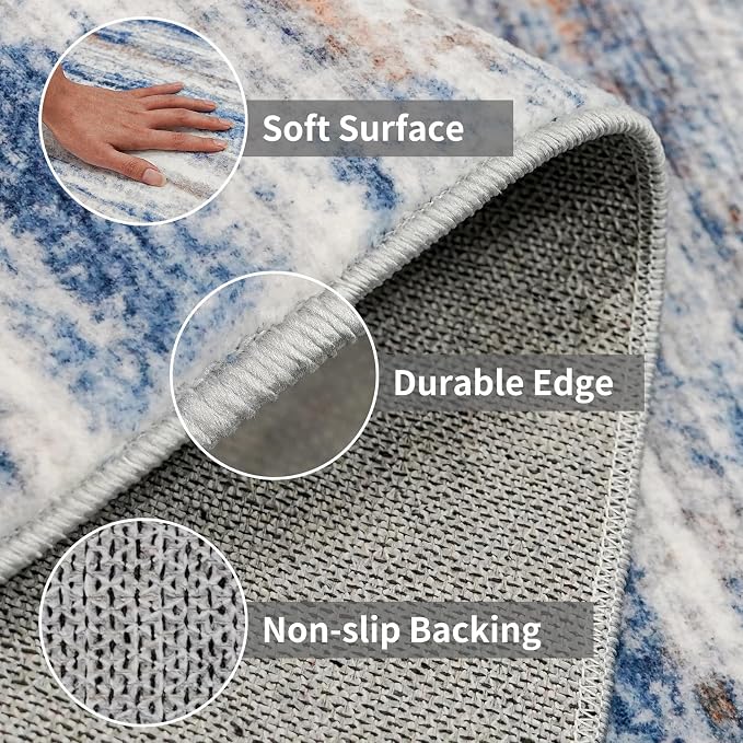 2x8 Washable Runner Rug for Family: Easy-to-Clean Runners for Hallway Entryway - Image 5