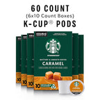 Starbucks K-Cup Coffee Pods, Caramel Flavored Coffee, Naturally Flavored, 100% Arabica, 6 boxes (60 pods total)