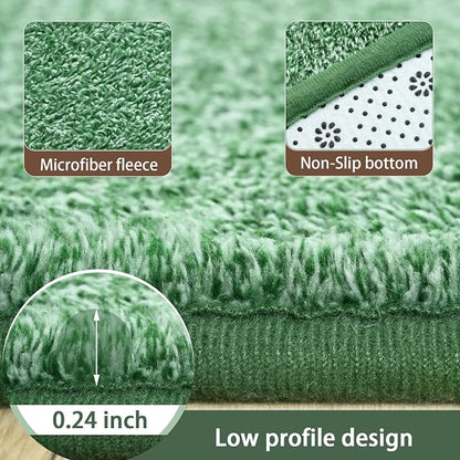 4x6 Area Rugs for Living Room Non Slip Dorm Bedroom Rug, Matte Green | Modern - Image 6